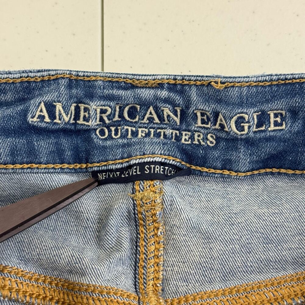 American Eagle Outfitters Skirt Womens 2 Distressed Blue Denim Mini Frayed Hem - Picture 4 of 9